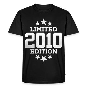 ÉDITION LIMITÉE 2010 16E ANNIVERSAIRE - T-shirt Premium bio Homme - noir - Devant - Nico (187cm)