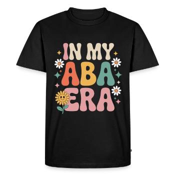 Fier thérapeute ABA avec du cœur - T-shirt Premium bio Homme - noir - Devant - Nico (187cm)