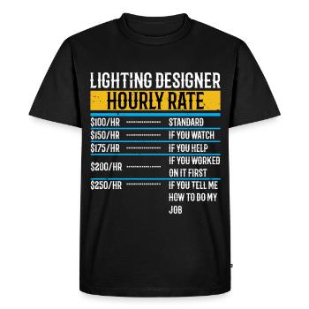 Lighting Designer Hourly Rate Funny Lighting - Men's Premium Organic T-Shirt - black - Front - Nico (187cm)