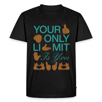 L’acceptation au lieu des préjugés - T-shirt Premium bio Homme - noir - Devant - Nico (187cm)