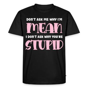 Je suis méchant – Coquille rose coquine - T-shirt Premium bio Homme - noir - Devant - Nico (187cm)