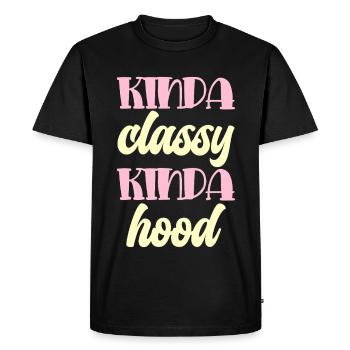 Kinda classy kinda hood Typography - Men's Premium Organic T-Shirt - black - Front - Nico (187cm)