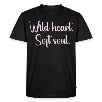 Cœur Sauvage Âme Douce - T-shirt Premium bio Homme - noir - Devant - Nico (187cm)