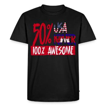 Cambodge Cambodgiens 50 % États-Unis 50 % Khmers - T-shirt Premium bio Homme - noir - Devant - Nico (187cm)