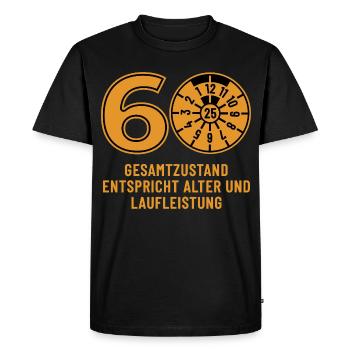 HU December 2025 - 60 Years - Birthday Gift - Men's Premium Organic T-Shirt - black - Front - Nico (187cm)