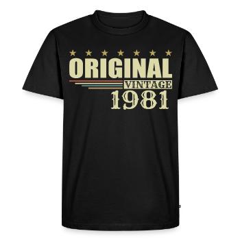 1981 Anniversaire 1981 - T-shirt Premium bio Homme - noir - Devant - Nico (187cm)