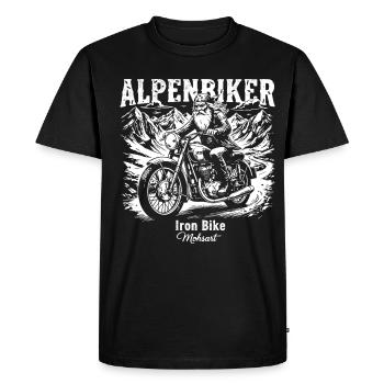 Alpenbiker Eisenbike Mountain View - Men's Premium Organic T-Shirt - black - Front - Nico (187cm)