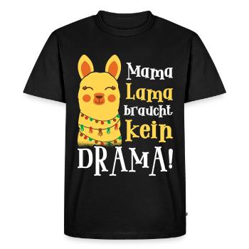 Grossesse MAMA LAMA N’A PAS BESOIN DE DRAME - T-shirt Premium bio Homme - noir - Devant - Nico (187cm)