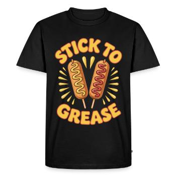 Stay with Fat Corn Dogs Foodie Fat Food - Men's Premium Organic T-Shirt - black - Front - Nico (187cm)