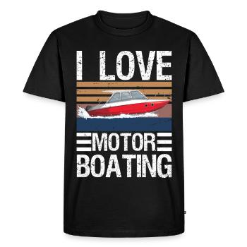 J’aime le bateau à moteur Bateau à moteur - T-shirt Premium bio Homme - noir - Devant - Nico (187cm)