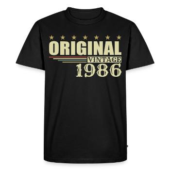 Anniversaire de 1986 - 1986 - T-shirt Premium bio Homme - noir - Devant - Nico (187cm)