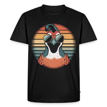 Caille qui murmure à l’oreille - T-shirt Premium bio Homme - noir - Devant - Nico (187cm)