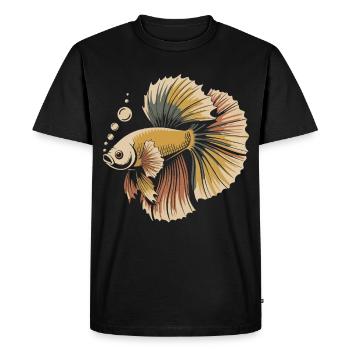 Betta Color Explosion Fish - Men's Premium Organic T-Shirt - black - Front - Nico (187cm)