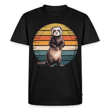 Furet - T-shirt Premium bio Homme - noir - Devant - Nico (187cm)