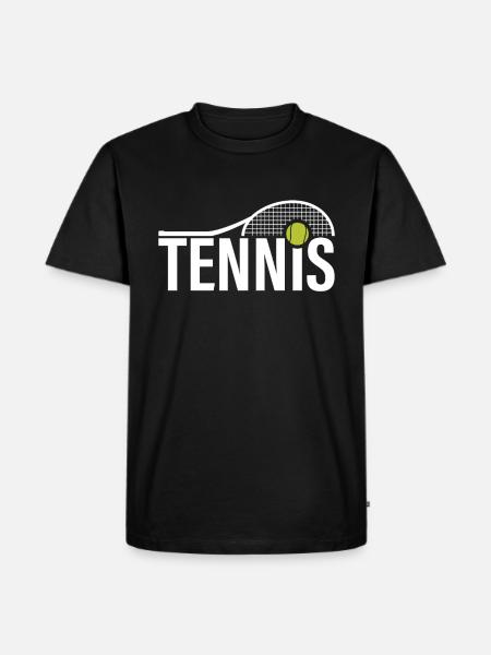 Tennis - Mannen Premium Bio T-shirt - zwart