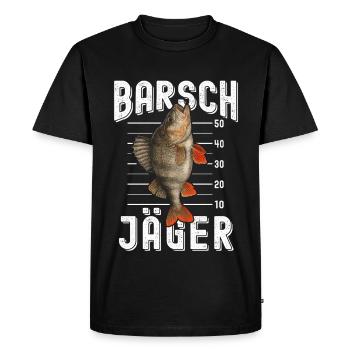 Perch Hunter Perch Fishing Perch Catch - Men's Premium Organic T-Shirt - black - Front - Nico (187cm)