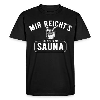 J’en ai assez, je vais au sauna - en disant - T-shirt Premium bio Homme - noir - Devant - Nico (187cm)