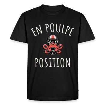 In octopus position Funny pun - Men's Premium Organic T-Shirt - black - Front - Nico (187cm)
