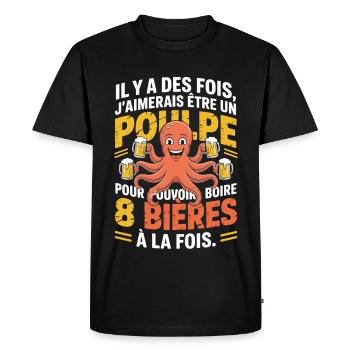 There are times I wish I was an octopus Humor - Men's Premium Organic T-Shirt - black - Front - Nico (187cm)
