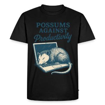 Opossums contre la productivité T-shirt mème drôle - T-shirt Premium bio Homme - noir - Devant - Nico (187cm)