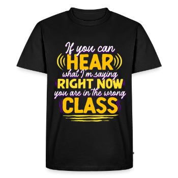 Interprète en langue des signes ASL - T-shirt Premium bio Homme - noir - Devant - Nico (187cm)