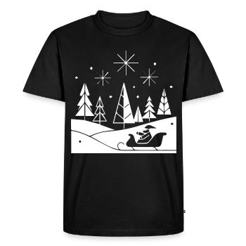 Promenade en traîneau dans la neige Motif de Noël - T-shirt Premium bio Homme - noir - Devant - Nico (187cm)