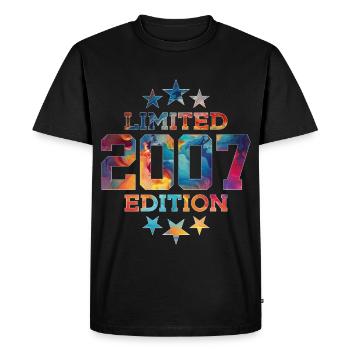 ÉDITION LIMITÉE 2007 19E ANNIVERSAIRE - T-shirt Premium bio Homme - noir - Devant - Nico (187cm)