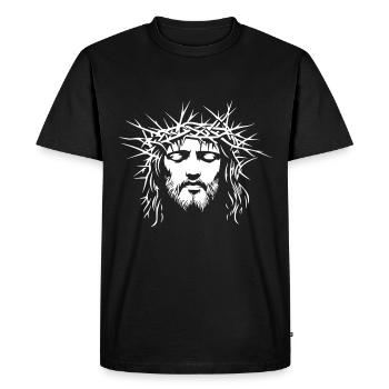 Jésus-Christ Dieu chrétien - T-shirt Premium bio Homme - noir - Devant - Nico (187cm)