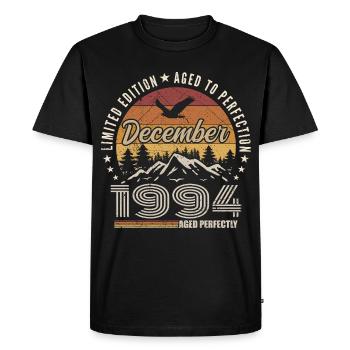 December 1994 Original Edition December Gift - Men's Premium Organic T-Shirt - black - Front - Nico (187cm)