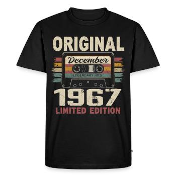Cadeau D'anniversaire Décembre 1967 - T-shirt Premium bio Homme - noir - Devant - Nico (187cm)
