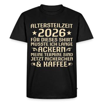 Partial retirement 2026 Funny colleague farewell - Men's Premium Organic T-Shirt - black - Front - Nico (187cm)