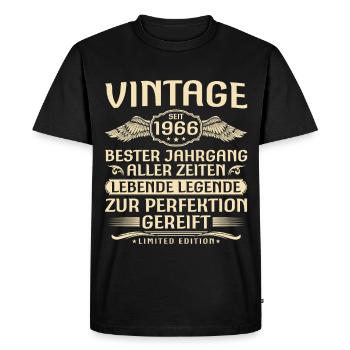 Millésime depuis 1966 Cru - 60ème Anniversaire - T-shirt Premium bio Homme - noir - Devant - Nico (187cm)