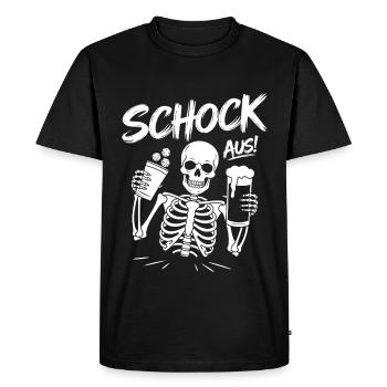 Shock Off! Skeleton Shock Cutlery Dice Shock - Men's Premium Organic T-Shirt - black - Front - Nico (187cm)
