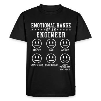 Gamme émotionnelle d’une blague mécanique d’ingénieur - T-shirt Premium bio Homme - noir - Devant - Nico (187cm)