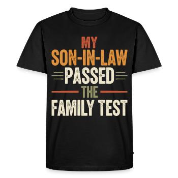 Belle-mère et beau-père drôles - T-shirt Premium bio Homme - noir - Devant - Nico (187cm)
