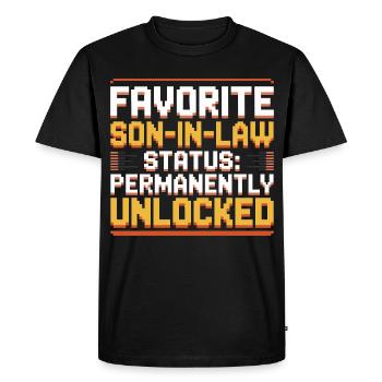 Mother In Law Retro Funny Father In Law - Men's Premium Organic T-Shirt - black - Front - Nico (187cm)