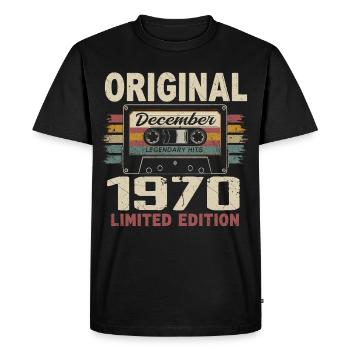 Cadeau D'anniversaire Décembre 1970 - T-shirt Premium bio Homme - noir - Devant - Nico (187cm)