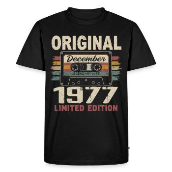 Cadeau D'anniversaire Décembre 1977 - T-shirt Premium bio Homme - noir - Devant - Nico (187cm)