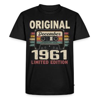 Cadeau D'anniversaire Décembre 1961 - T-shirt Premium bio Homme - noir - Devant - Nico (187cm)