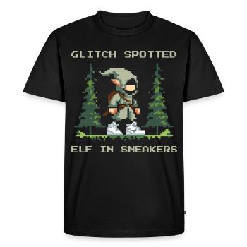 Bug discovered: Elf with sneakers | LARP Glitch - Men's Premium Organic T-Shirt - black - Front - Nico (187cm)