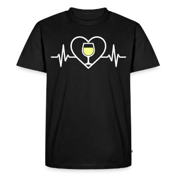Vin Blanc Cœur - T-shirt Premium bio Homme - noir - Devant - Nico (187cm)