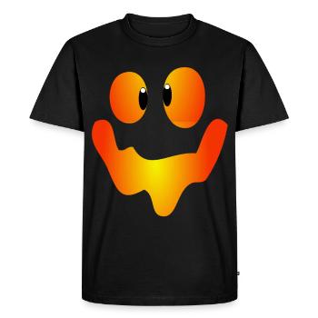 Funny Pumpkin Face Halloween Shirt Outfit Top - Men's Premium Organic T-Shirt - black - Front - Nico (187cm)