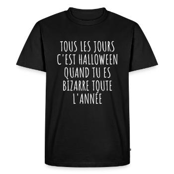 Halloween Gothic - Citation Marginal France - T-shirt Premium bio Homme - noir - Devant - Nico (187cm)