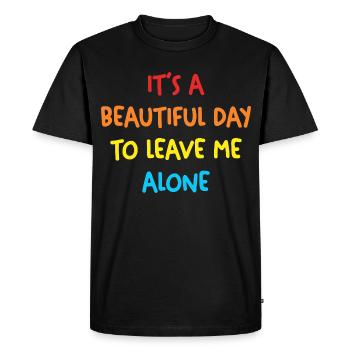 Belle journée Laissez-moi tranquille - T-shirt Premium bio Homme - noir - Devant - Nico (187cm)