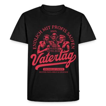 Fête des pères Bière Amis Rétro - T-shirt Premium bio Homme - noir - Devant - Nico (187cm)