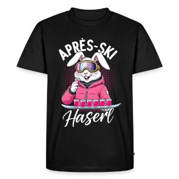 Lapin d’après-ski - T-shirt Premium bio Homme - noir - Devant - Nico (187cm)
