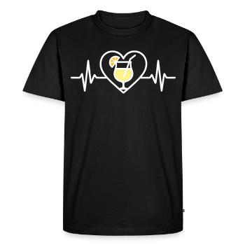 Piña Colada Heart Tropical Cocktail - Men's Premium Organic T-Shirt - black - Front - Nico (187cm)