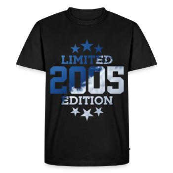 ÉDITION LIMITÉE 21E ANNIVERSAIRE 2005 - T-shirt Premium bio Homme - noir - Devant - Nico (187cm)