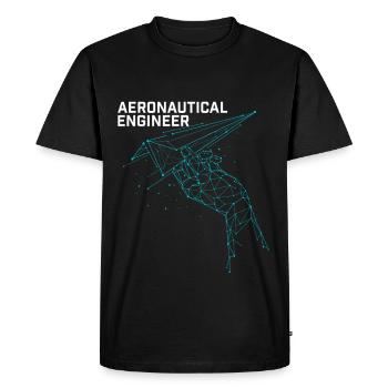 Aeronautical Engineer Plane Science Nerd Gift - Men's Premium Organic T-Shirt - black - Front - Nico (187cm)