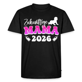 FUTURE MAMAN 2026 Bientôt Maman Drôle - T-shirt Premium bio Homme - noir - Devant - Nico (187cm)